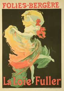 Reprodução de uma propaganda de pôster &39;Loie Fuller&39; no Folies-Bergere, 1893
